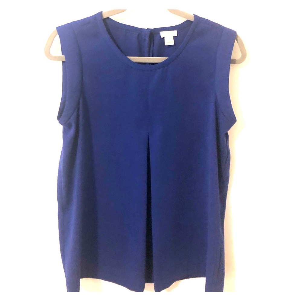 J. Crew Blue Swing Cap Sleeve Blouse